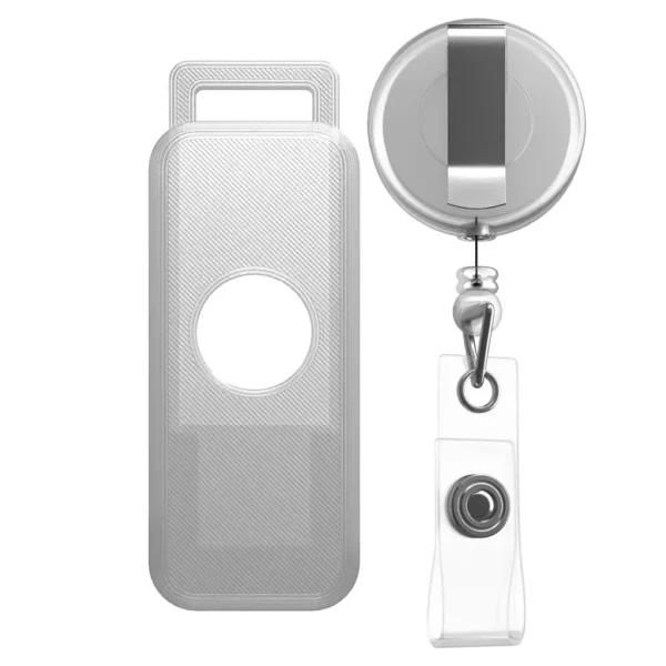 A product image of the Retractable Case with a Circle design in Crystal, seen from a 0-degree angle.