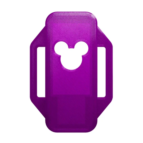 A product image of the Standard Case with a Mouse design in Purple, seen from a 0-degree angle.